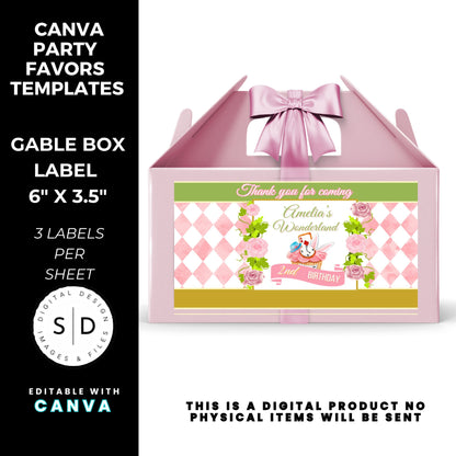 Alice In Wonderland Birthday Party Favor Templates Bundle