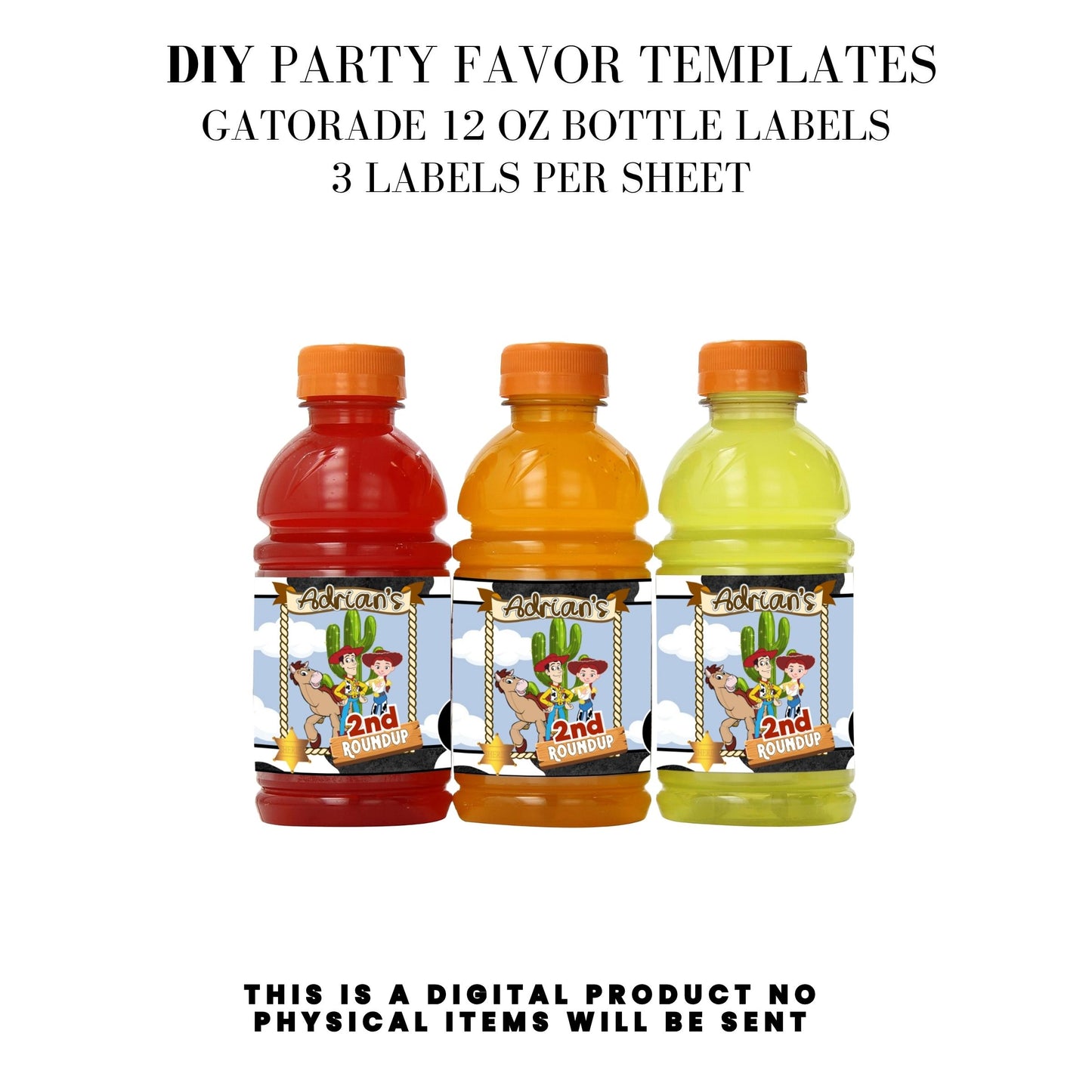 Toy Cowboy Roundup Digital Party Favor DFY
