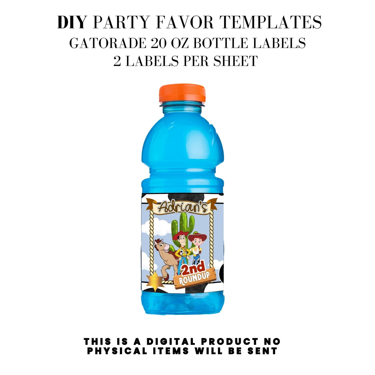 Toy Cowboy Roundup Digital Party Favor DFY