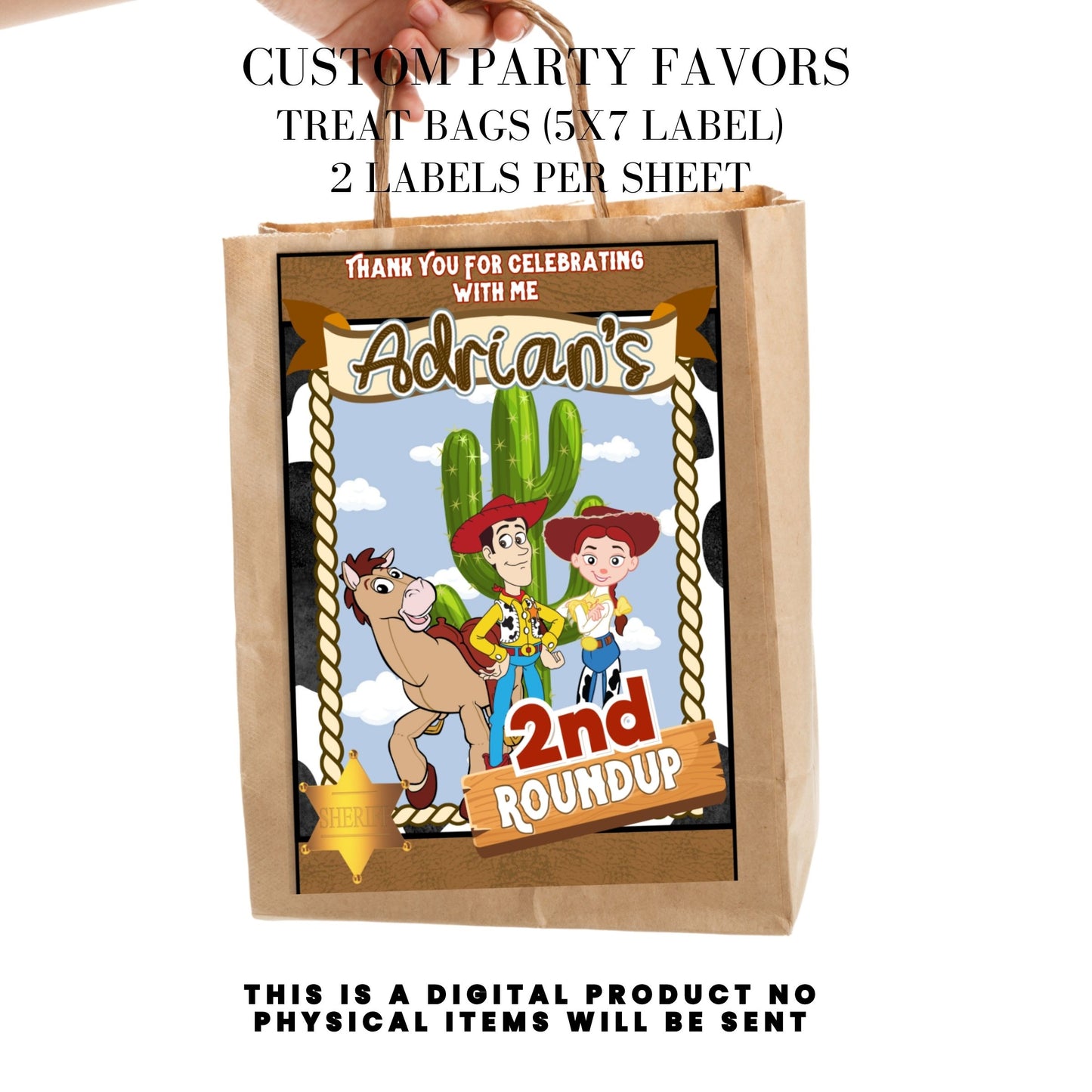 Toy Cowboy Roundup Digital Party Favor DFY