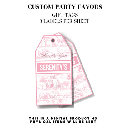 Toile du Jouy Safari Party Printable Favor Designs DFY