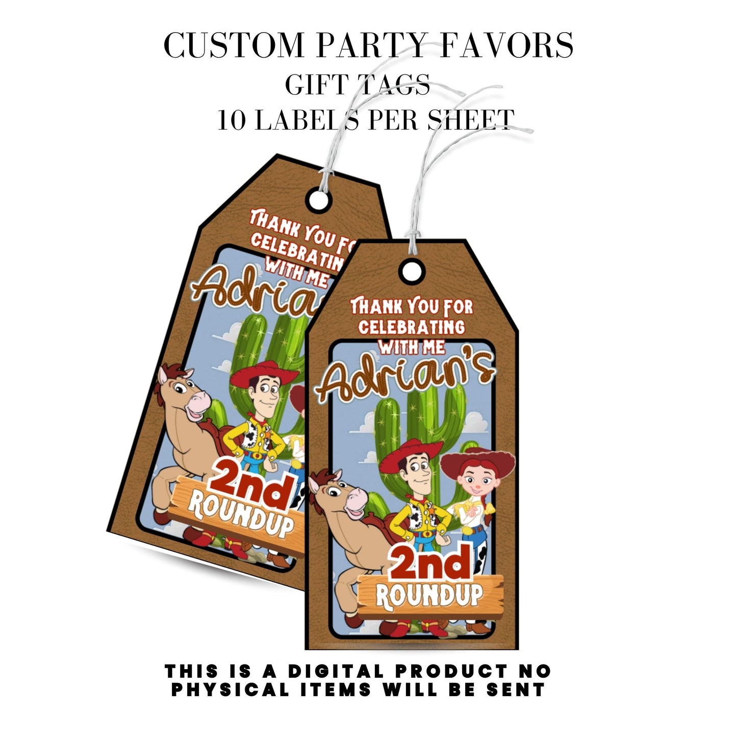 Toy Cowboy Roundup Digital Party Favor DFY