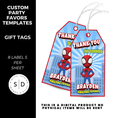 Spidey & Friends Birthday Party Favors DFY