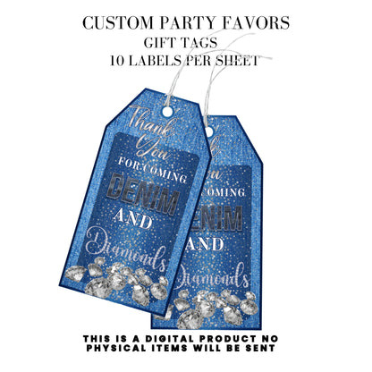 Denim & Diamonds Party Printable Favor Designs DFY