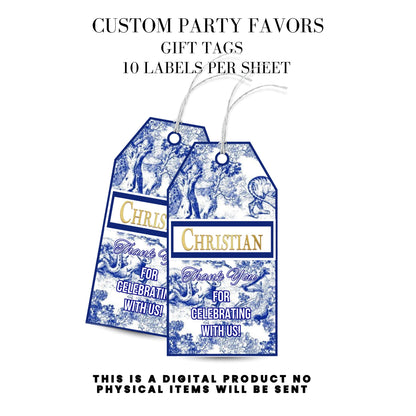Classic Toile De Juoy Blue Party Printable Favor Designs DFY