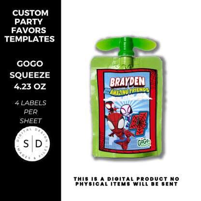 Spidey & Friends Birthday Party Favors DFY