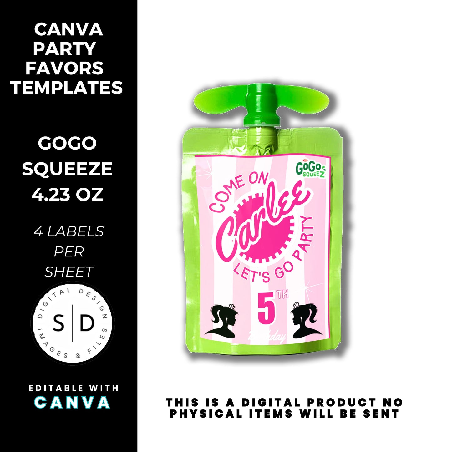 Come On Barbie Birthday Party Favor Templates