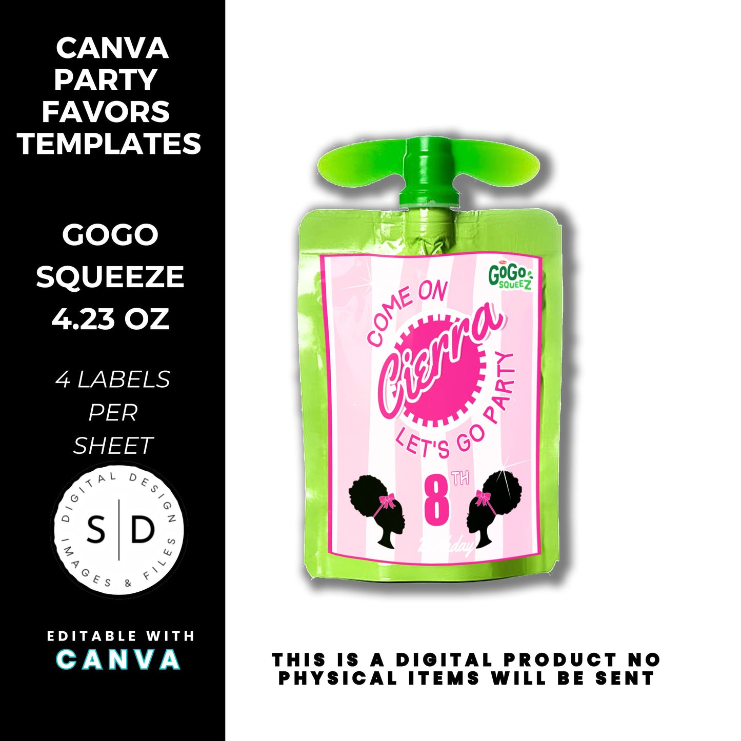 Come On Afro Barbie Birthday Party Favor Templates