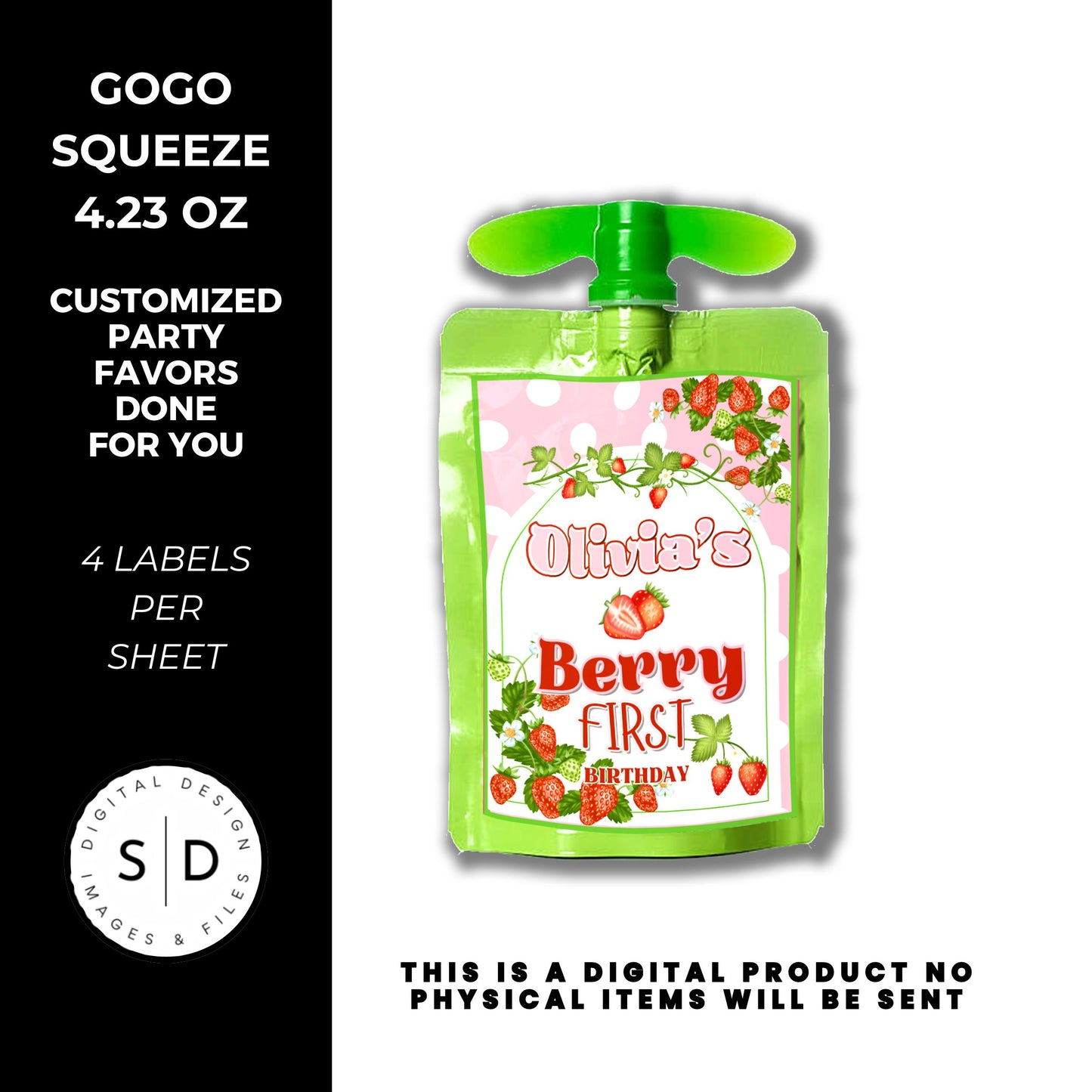 Berry First Strawberry Birthday Party Favors DFY