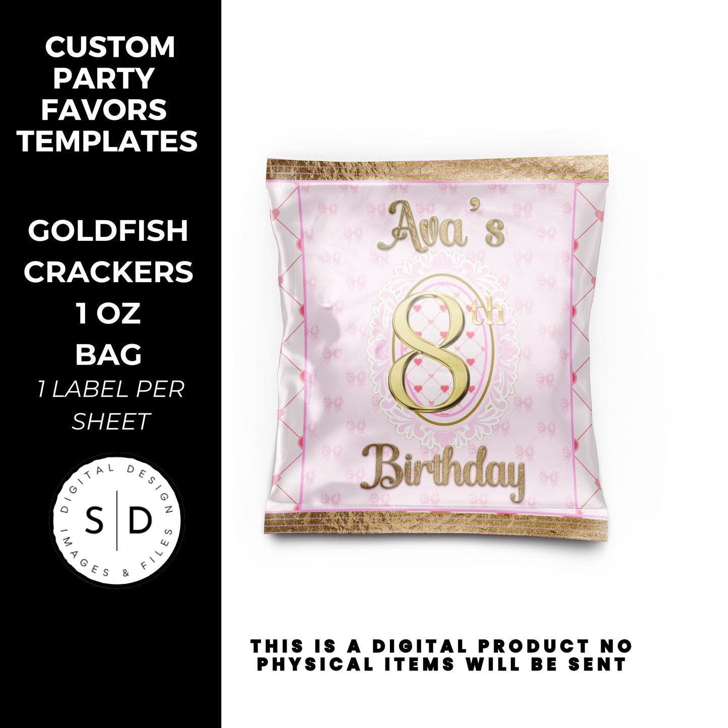 Pink Bow Party Printable Favor Designs DFY