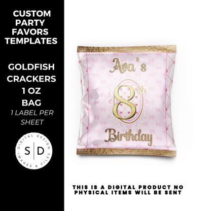 Pink Bow Party Printable Favor Designs DFY