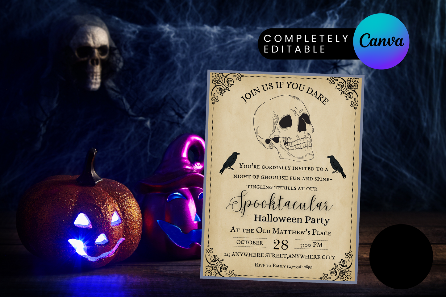 Spooktacular Halloween Vintage Party Invitation