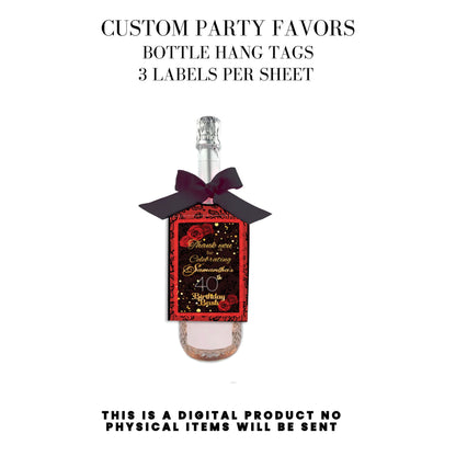 Red Roses & Black Lace Party Favors DFY