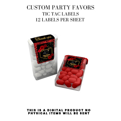 Red Roses & Black Lace Party Favors DFY