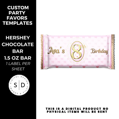 Pink Bow Party Printable Favor Designs DFY