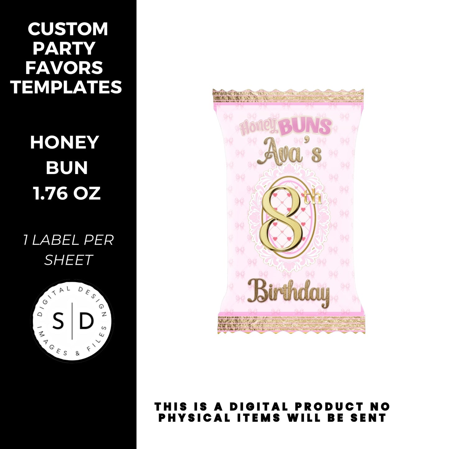 Pink Bow Party Printable Favor Designs DFY