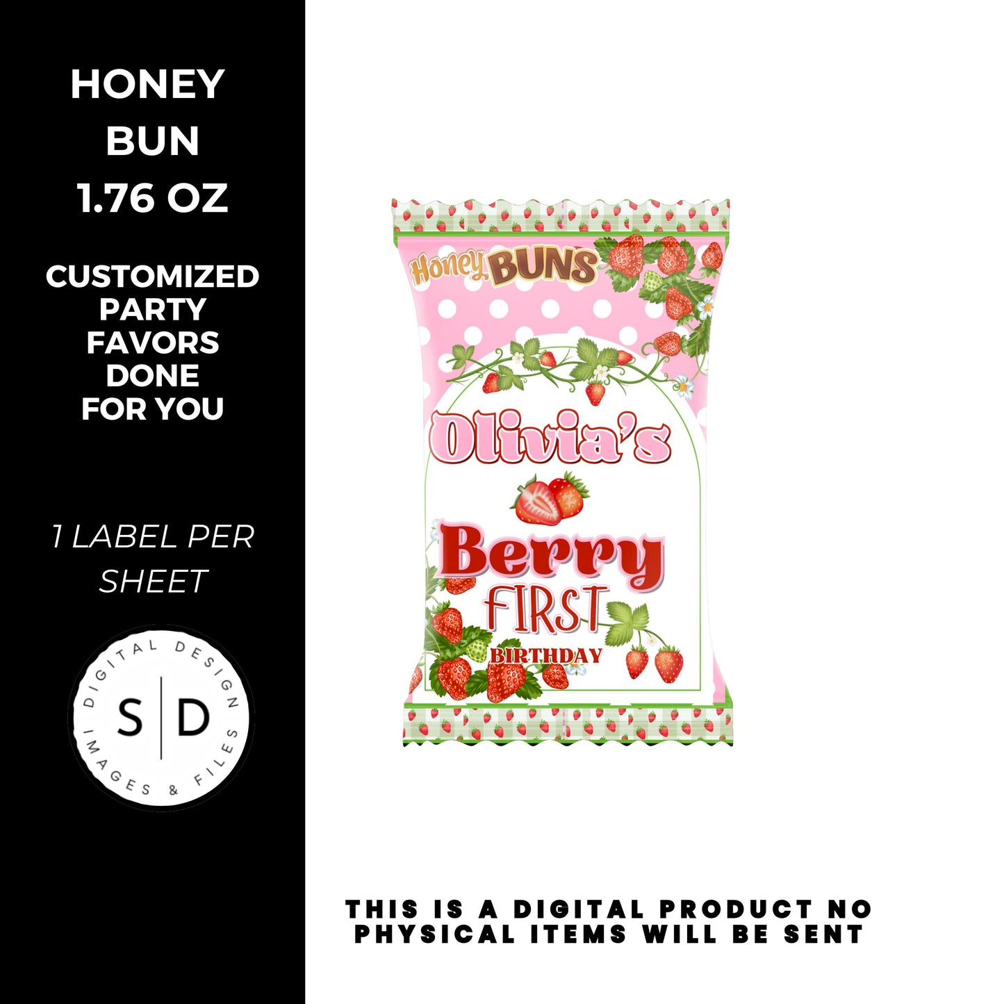 Berry First Strawberry Birthday Party Favors DFY