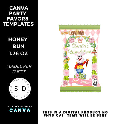 Alice In Wonderland Birthday Party Favor Templates Bundle