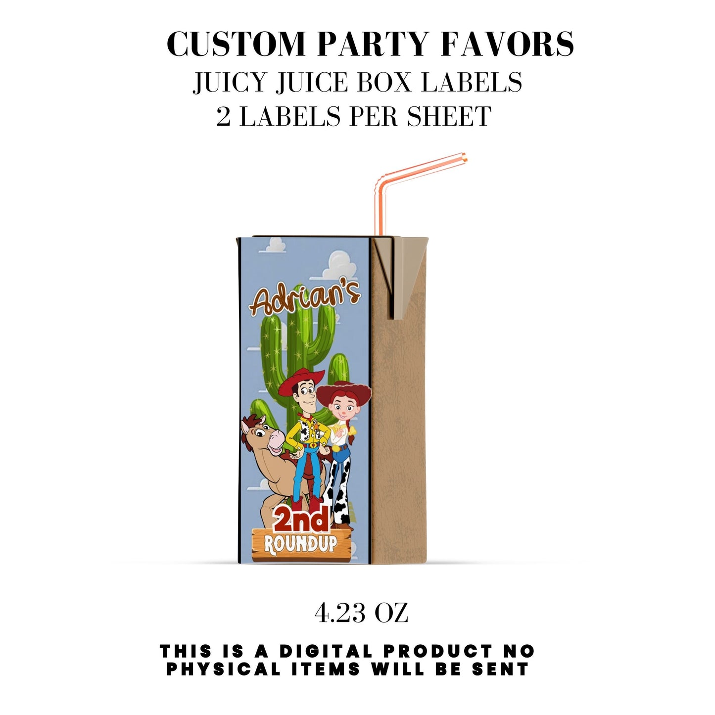 Toy Cowboy Roundup Digital Party Favor DFY