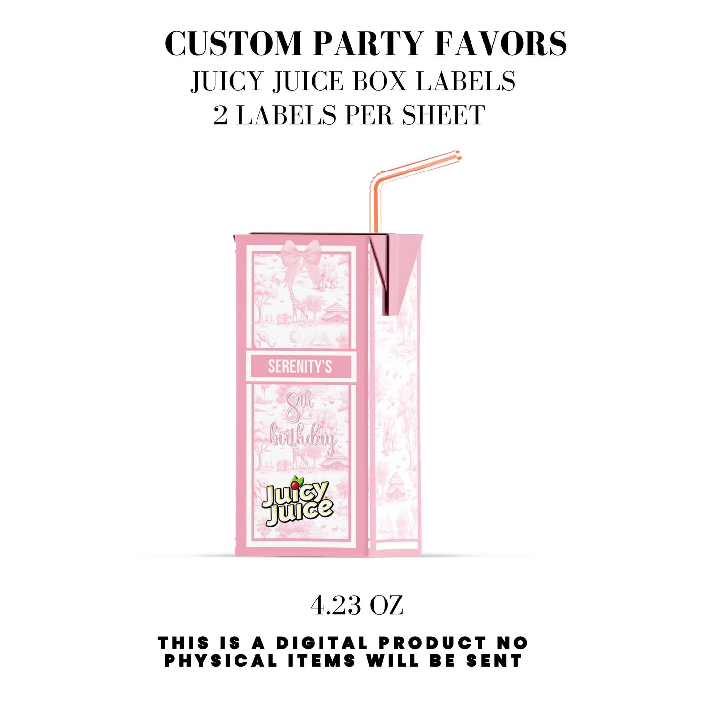 Toile du Jouy Safari Party Printable Favor Designs DFY