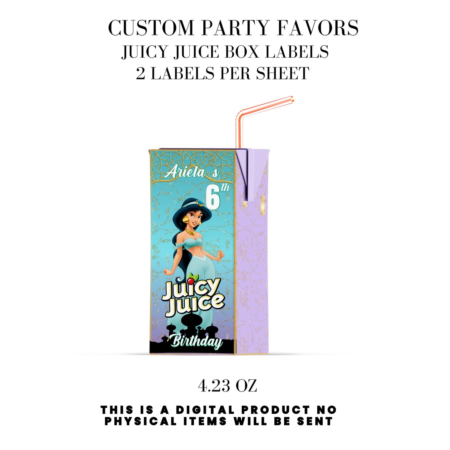 Princess Jasmine Birthday Party Favors DFY