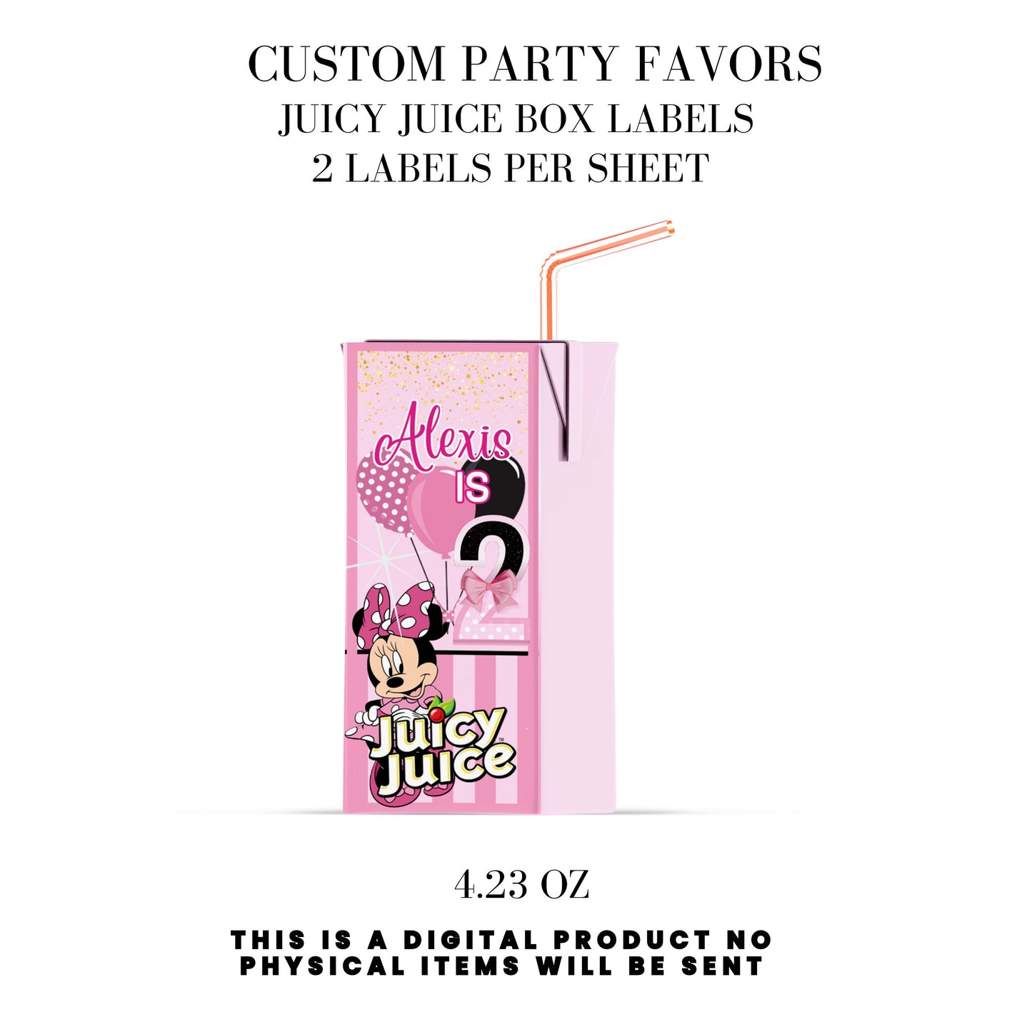 Pink Mouse Birthday Party Favors DFY