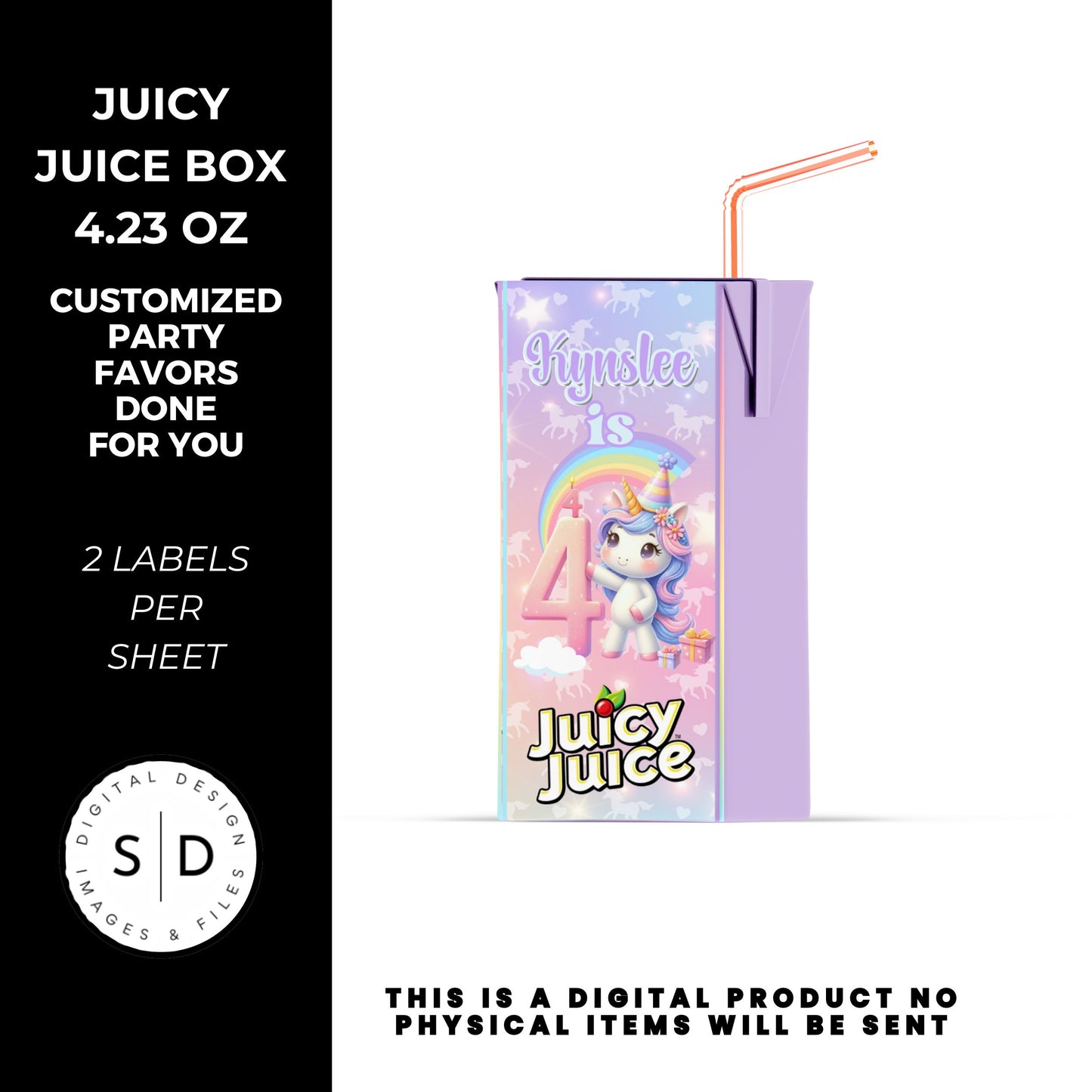 Unicorn Rainbow Sparkle Party Favors DFY