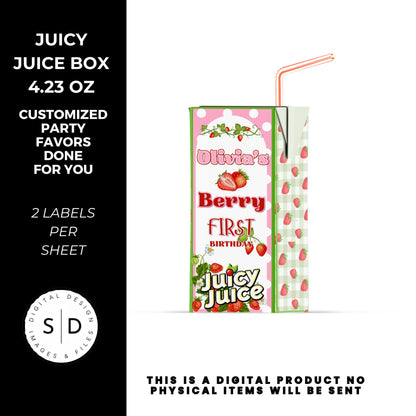 Berry First Strawberry Birthday Party Favors DFY