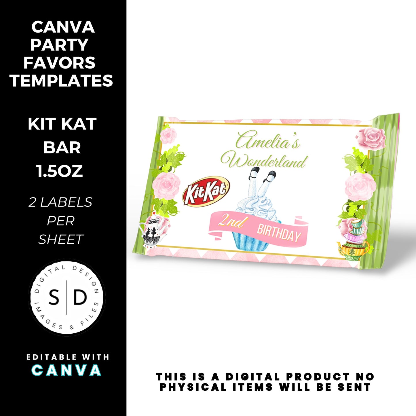 Alice In Wonderland Birthday Party Favor Templates Bundle