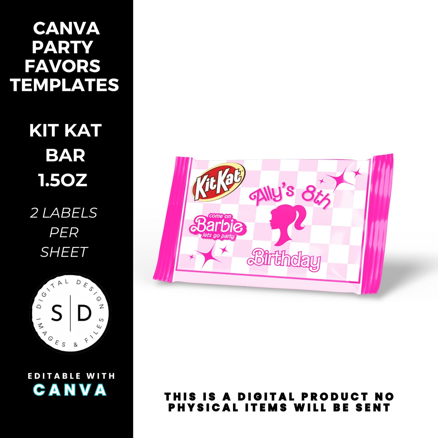 Let's Go Party Retro Barbie Birthday Party Favor Templates