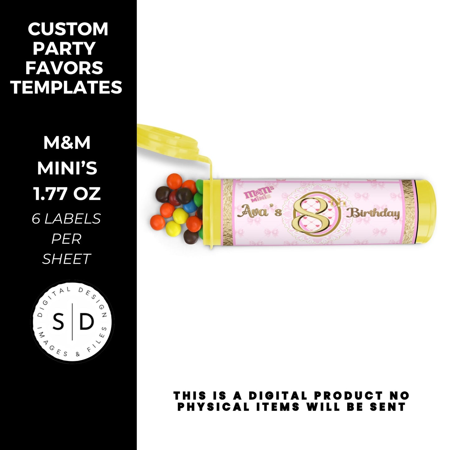 Pink Bow Party Printable Favor Designs DFY