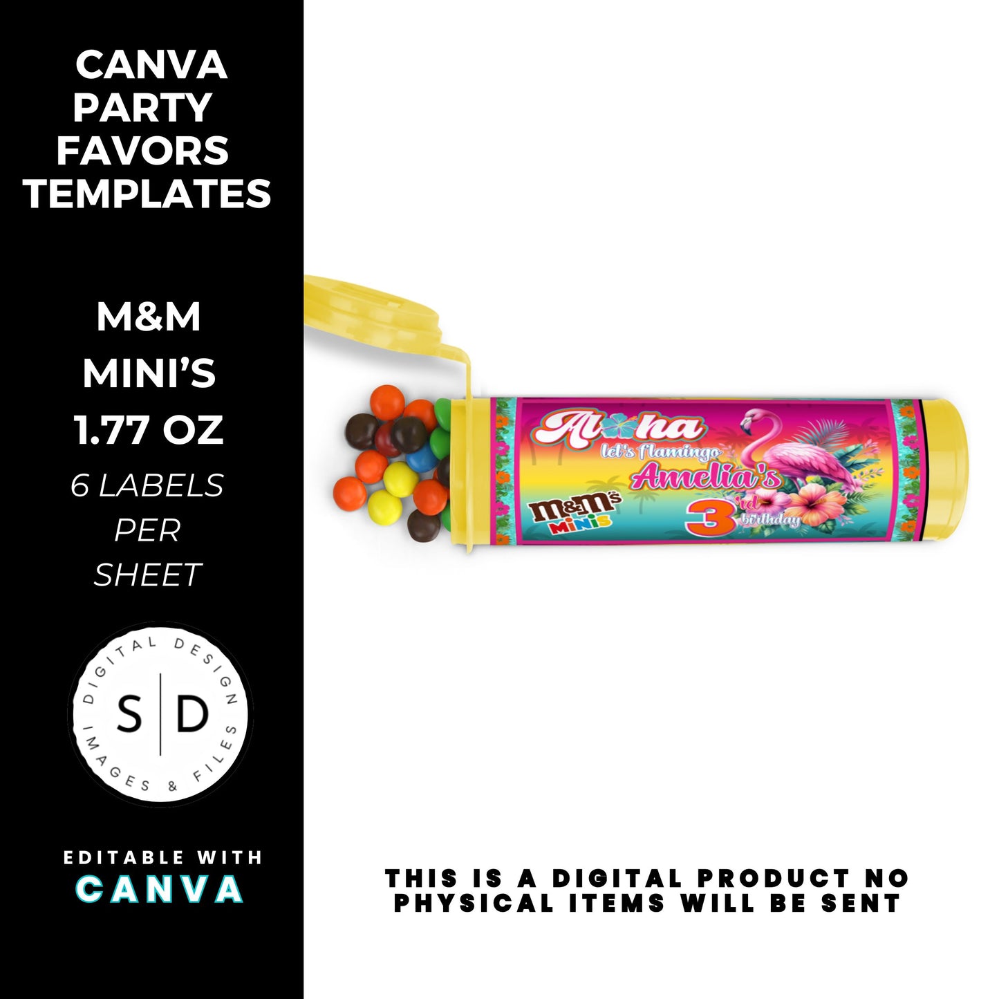 Aloha Let's Flamingo Birthday Party Favor Templates Bundle