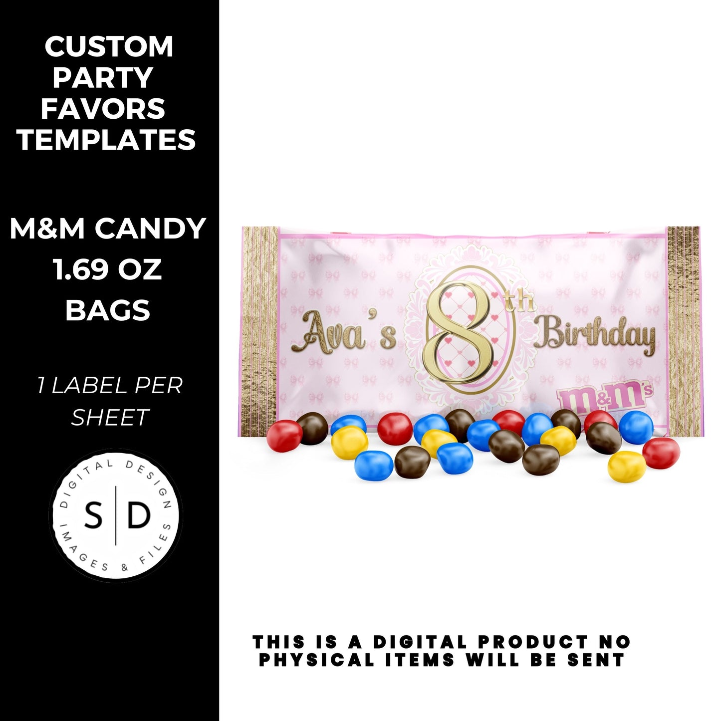 Pink Bow Party Printable Favor Designs DFY