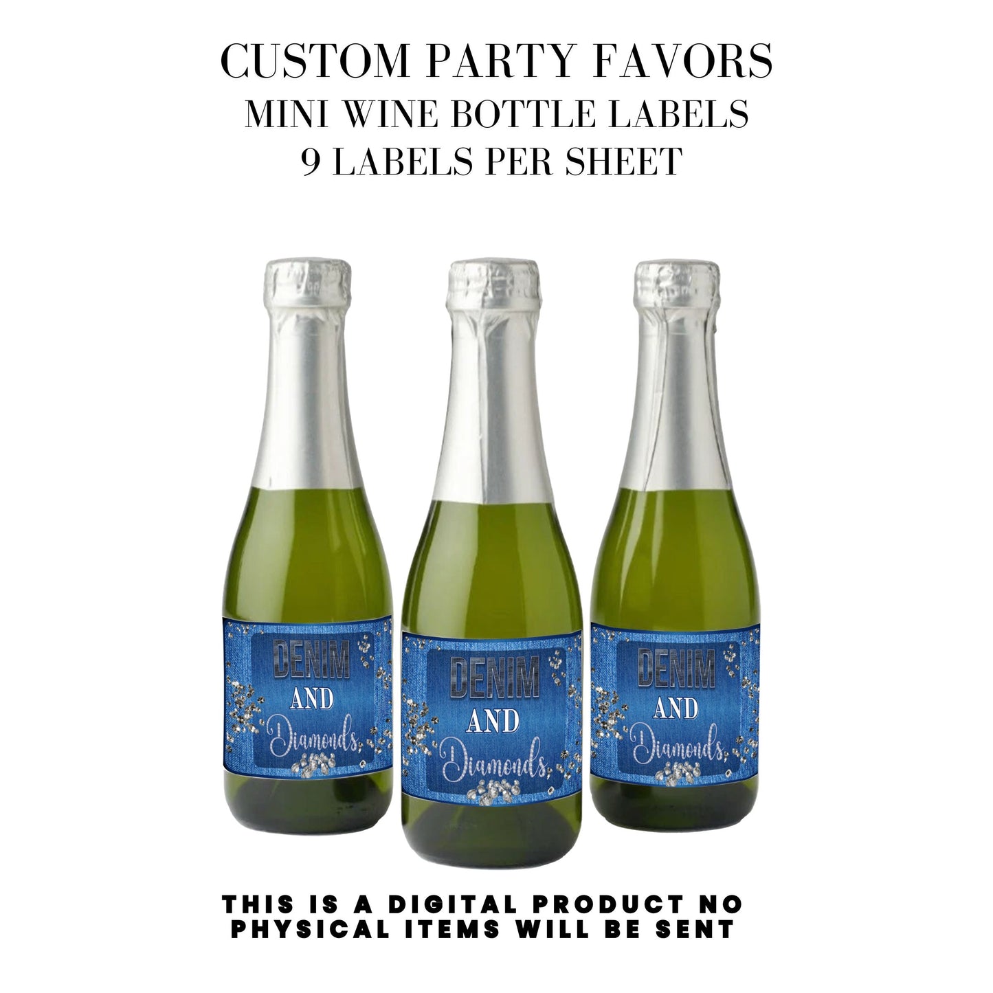 Denim & Diamonds Party Printable Favor Designs DFY