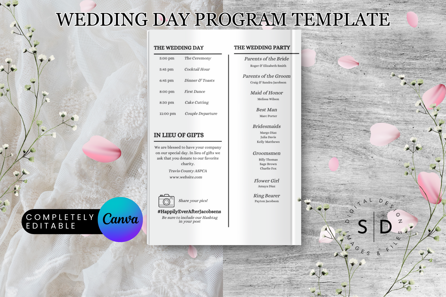 The Wedding Times Folded Program Template