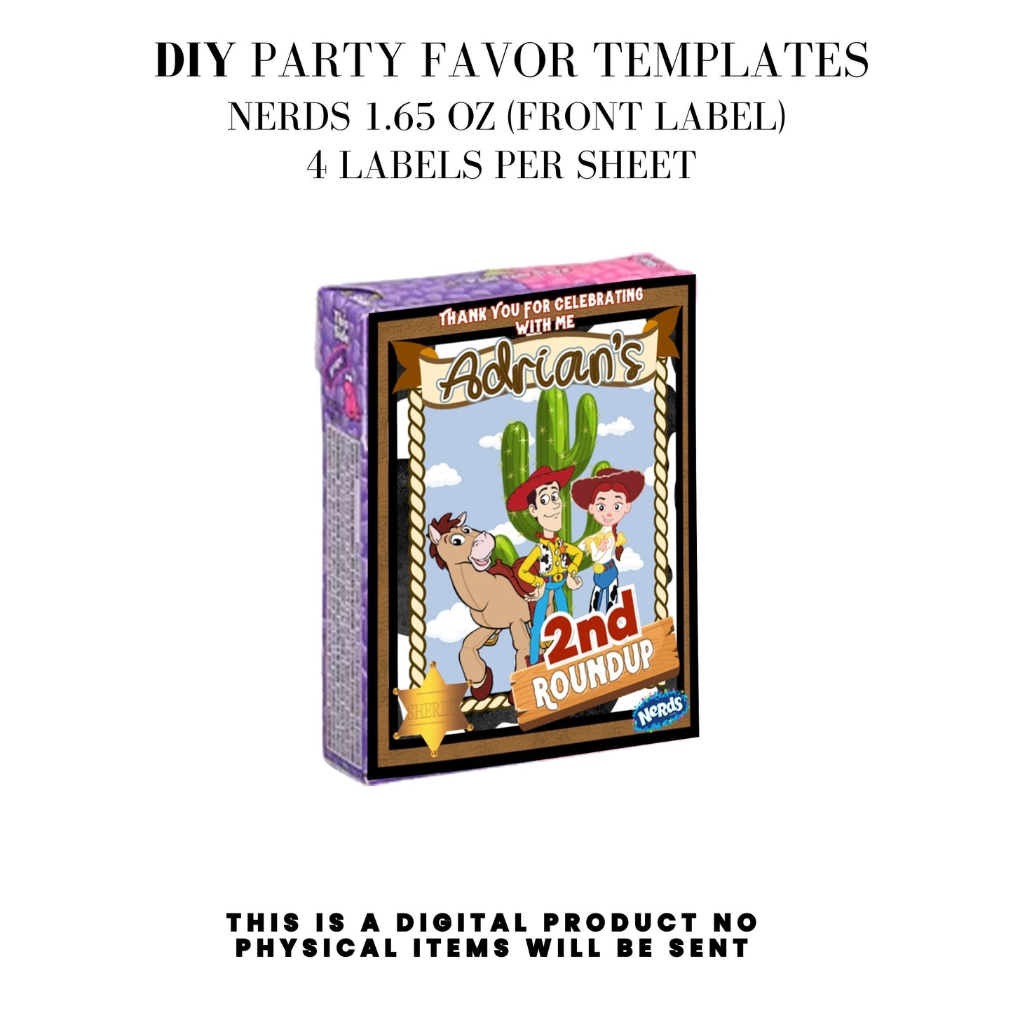 Toy Cowboy Roundup Digital Party Favor DFY
