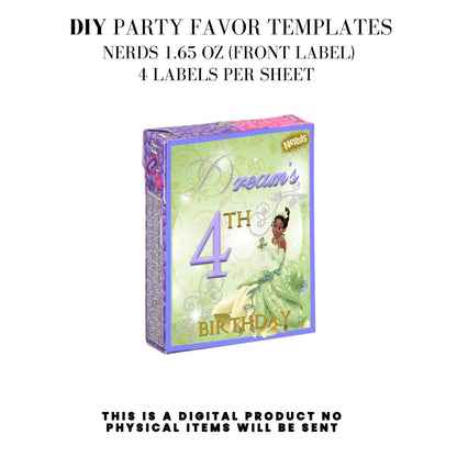 Princess Tiana Printable Favor Designs DFY