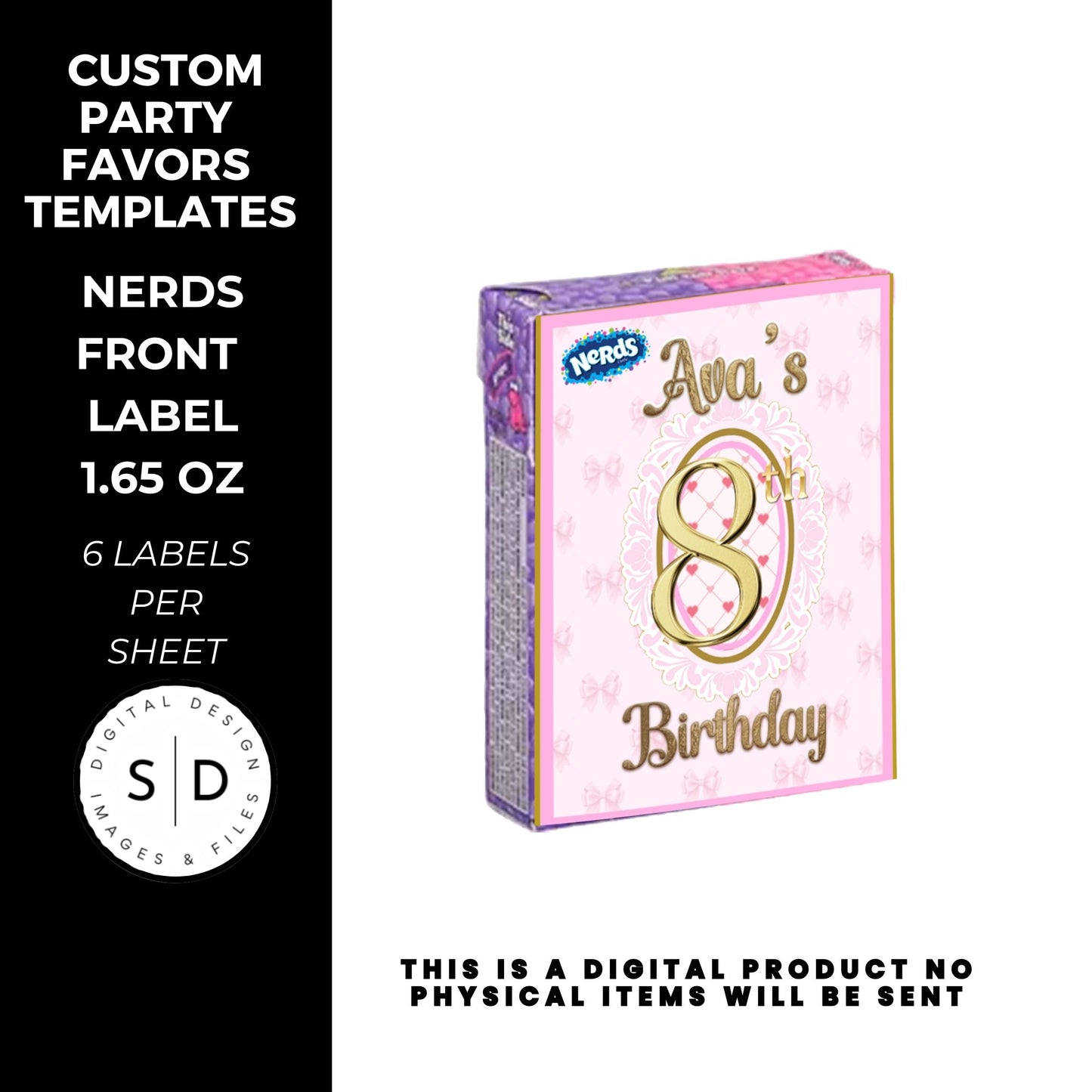 Pink Bow Party Printable Favor Designs DFY