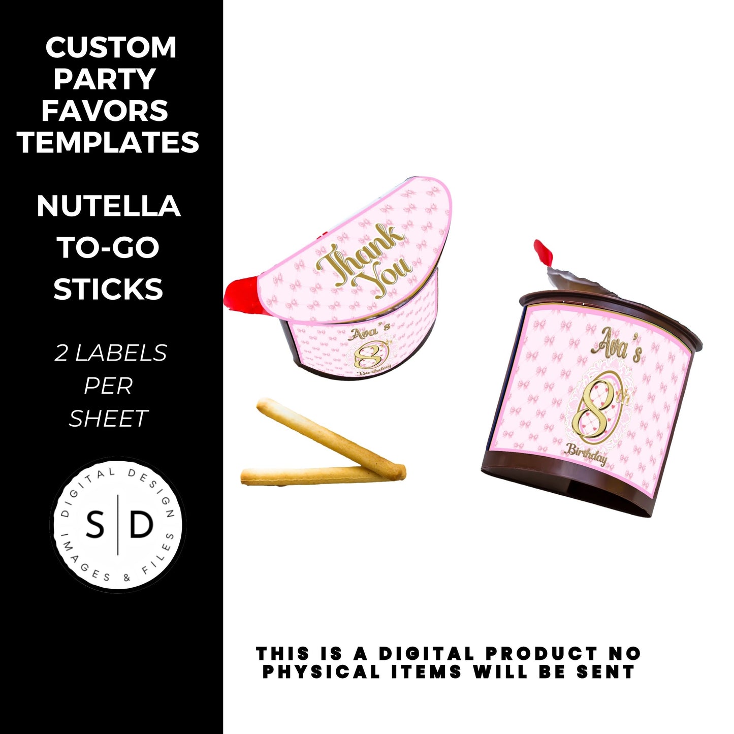 Pink Bow Party Printable Favor Designs DFY