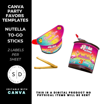 Aloha Let's Flamingo Birthday Party Favor Templates Bundle