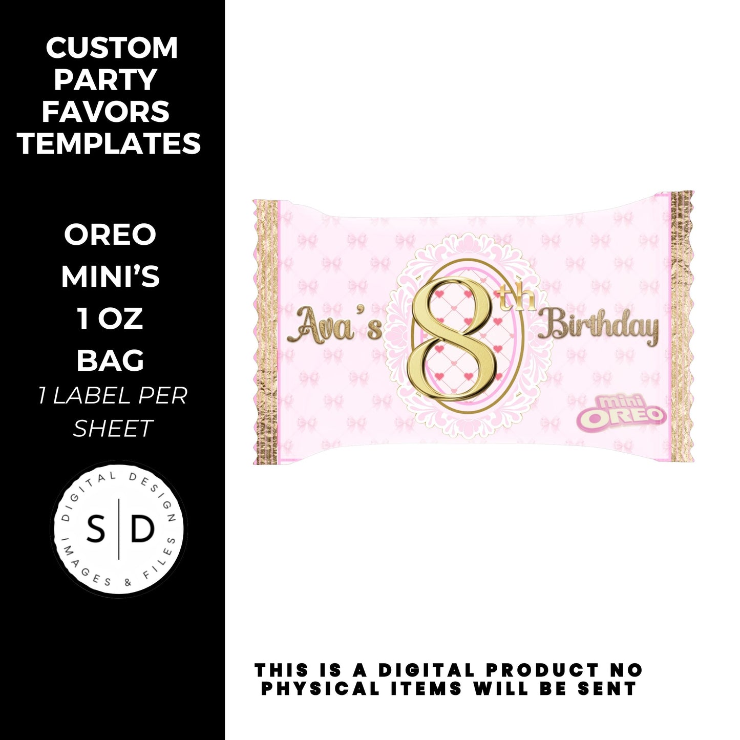 Pink Bow Party Printable Favor Designs DFY