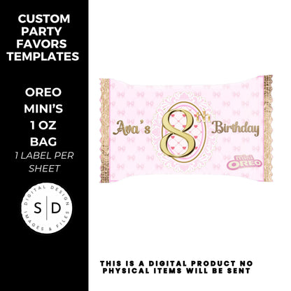 Pink Bow Party Printable Favor Designs DFY