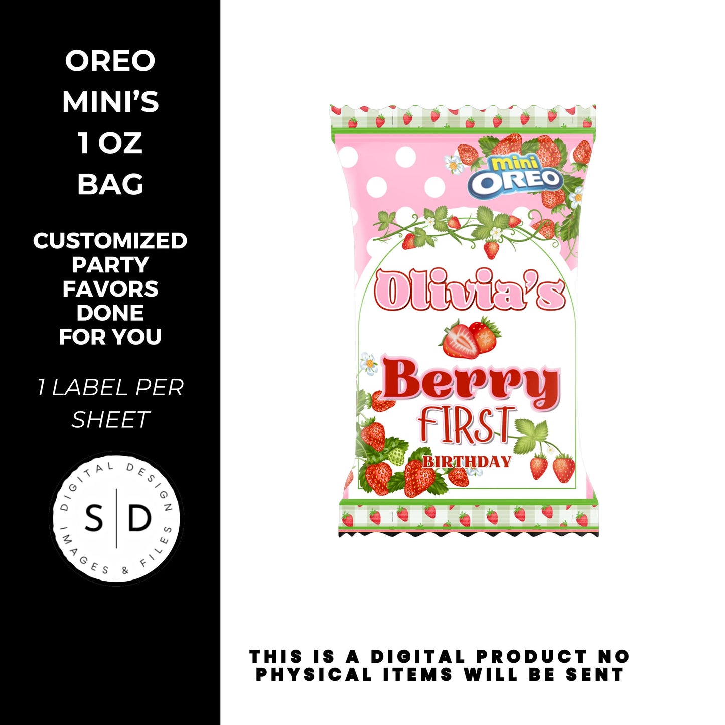 Berry First Strawberry Birthday Party Favors DFY