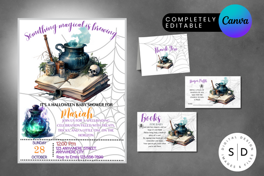 Brewing Up Something Special Baby Shower invitation Bundle