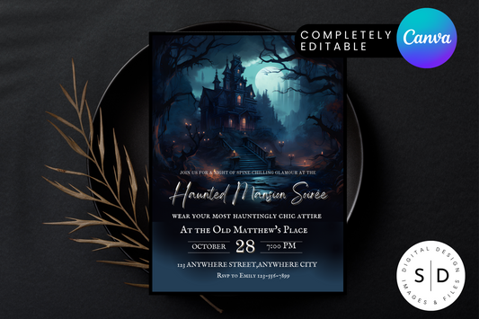 Haunted Mansion Soiree Costume Party Invitation