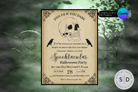 Spooktacular Halloween Vintage Party Invitation
