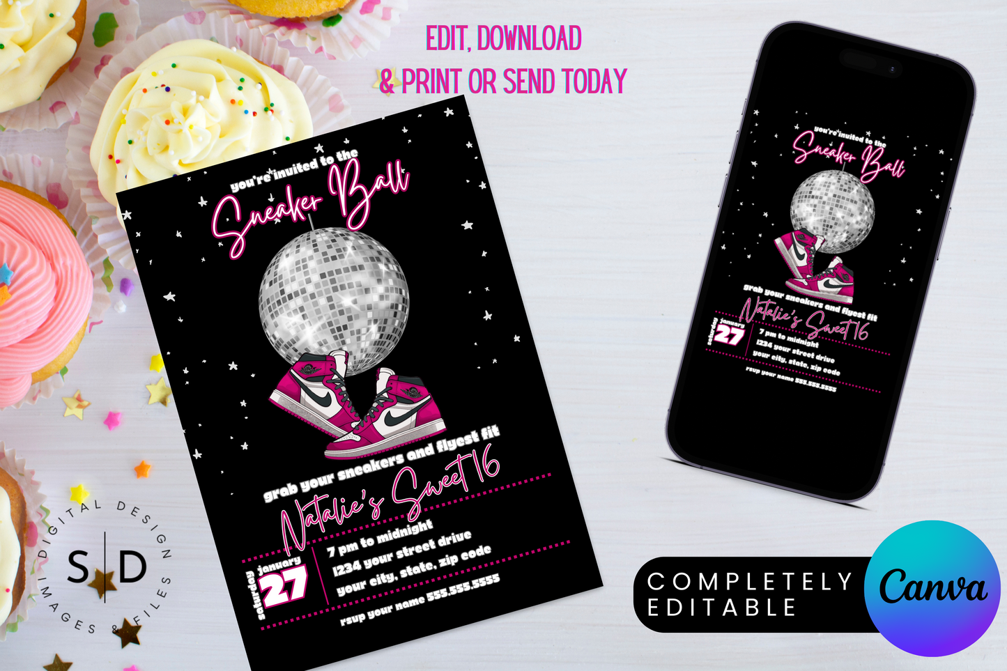 Sneaker Ball Birthday Invitation