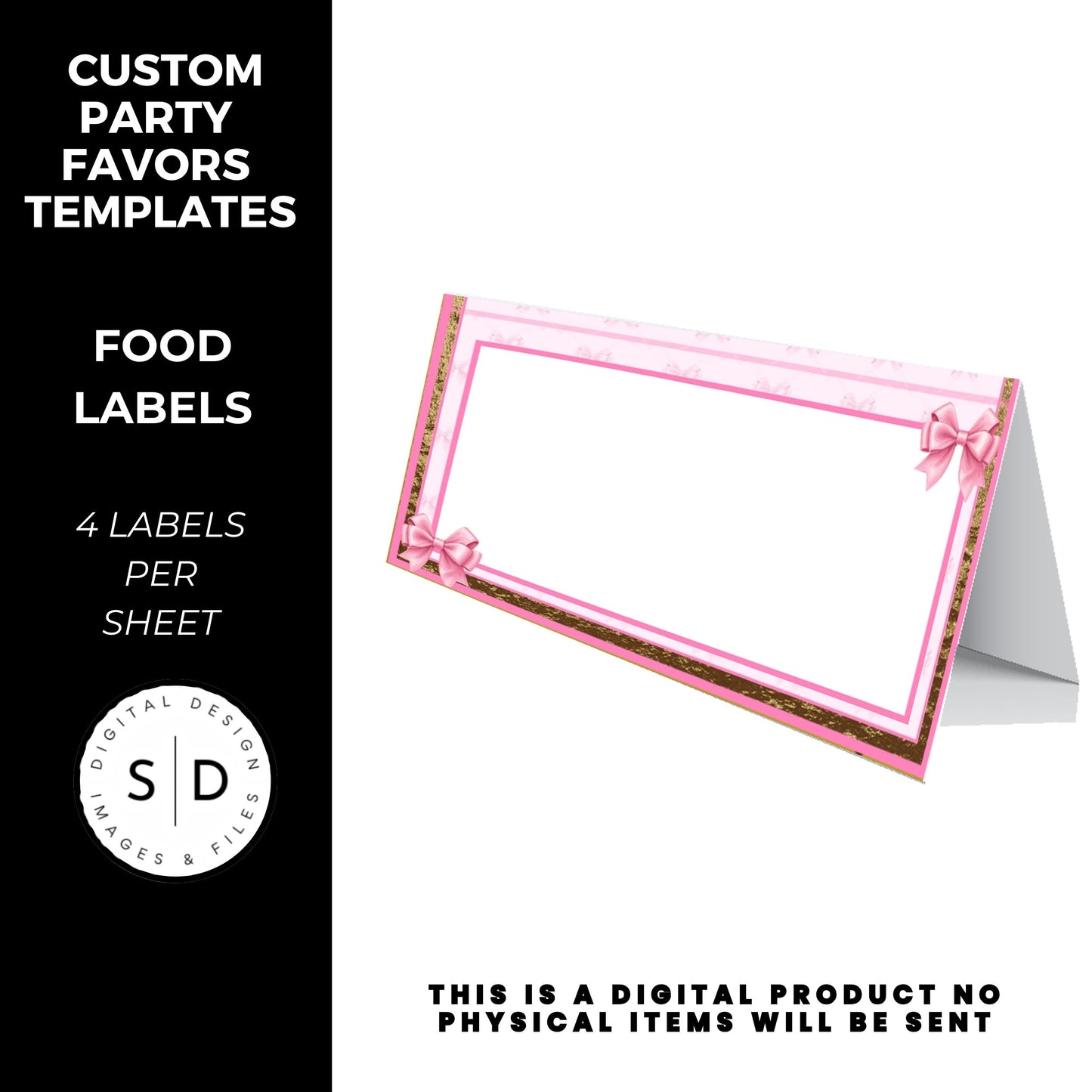 Pink Bow Party Printable Favor Designs DFY