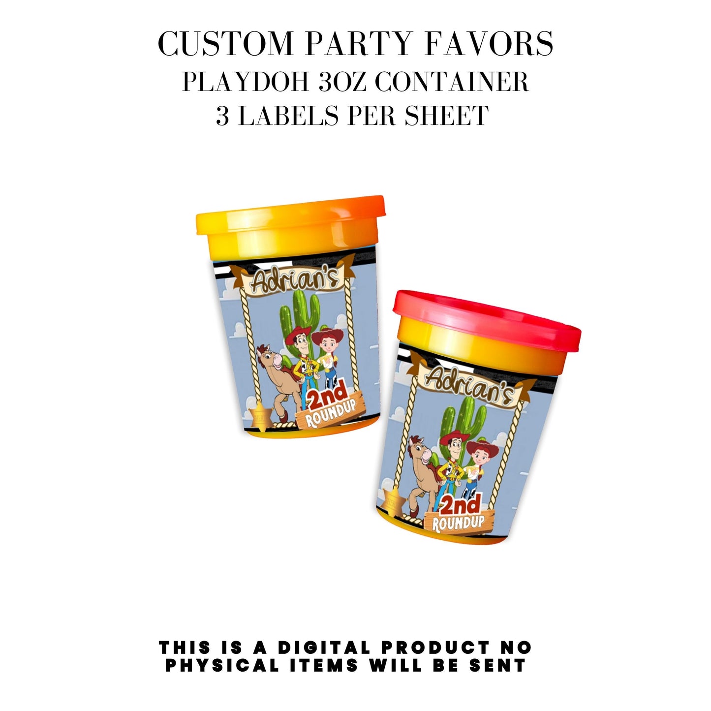 Toy Cowboy Roundup Digital Party Favor DFY