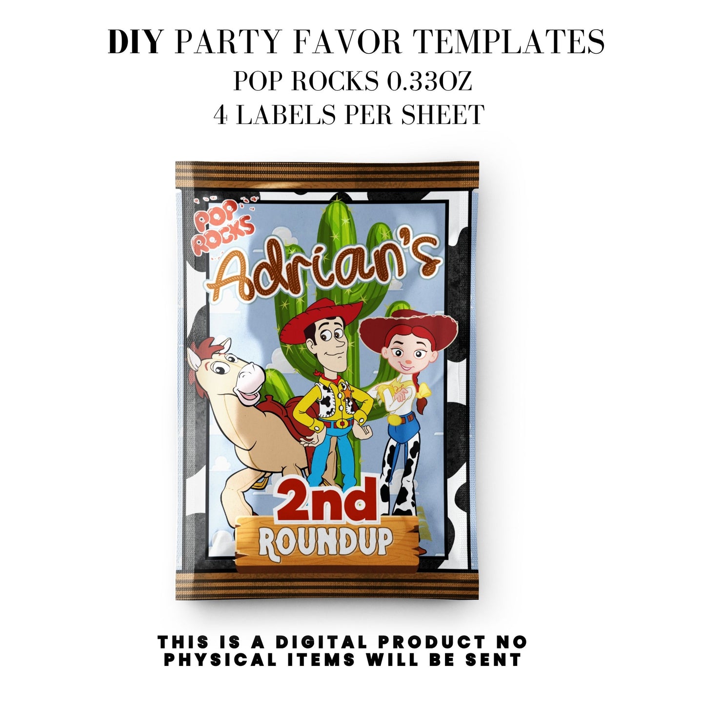 Toy Cowboy Roundup Digital Party Favor DFY